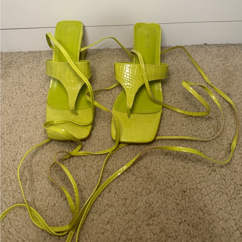Lime Green Strappy Sandals